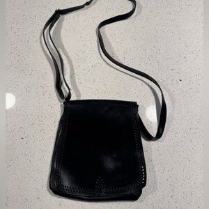 Elegant Black Leather Crossbody Bag